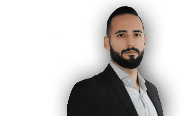 Portrait of Mario Abboud, saying 'Hello, I'm your psychoanalyst'.